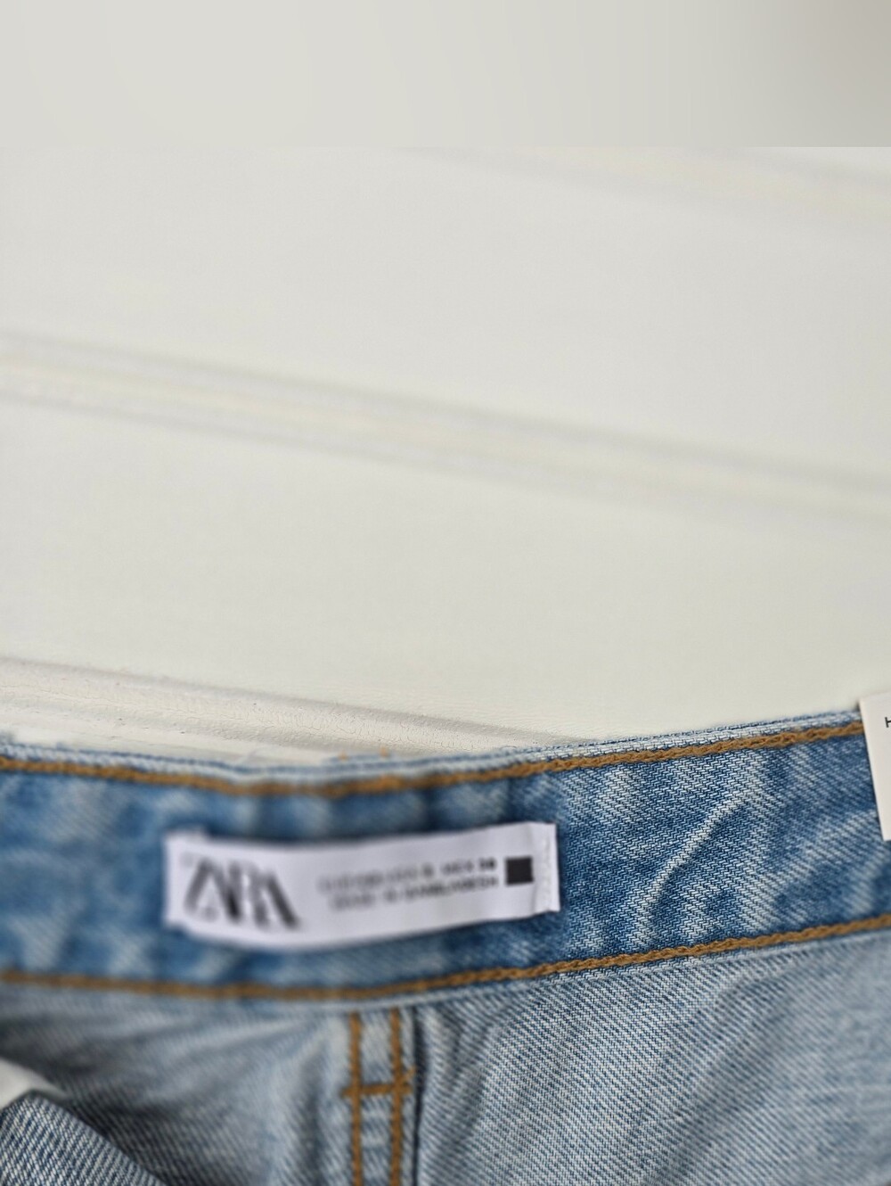 NWT Zara High-Rise Distressed Button-Fly Denim Shorts - Picture 7 of 7